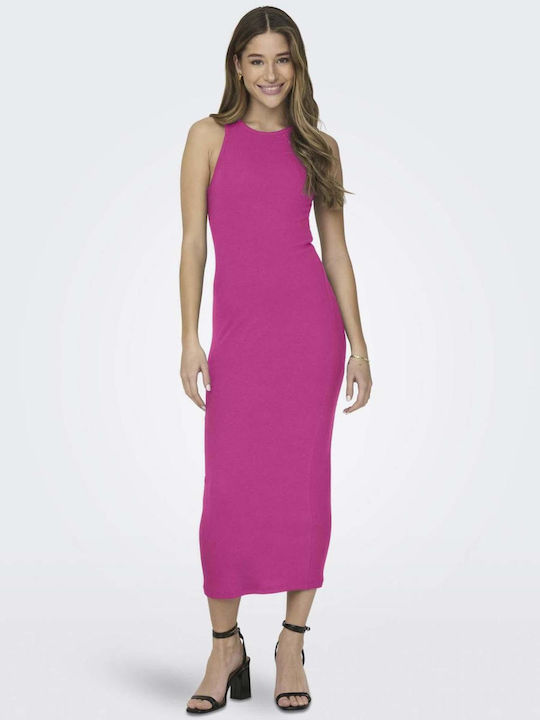Only Dress with Slit Fuchsia