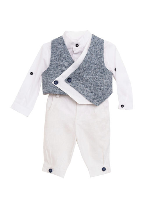 Nst Nastasia Costum de Botez pentru Băiat Stephen Albastru