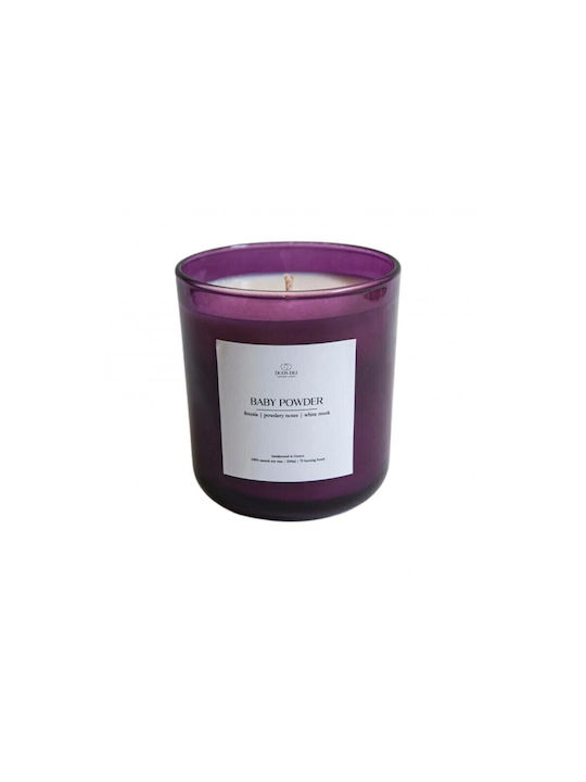 Duos Dei Scented Soy Candle Jar with Scent Baby Powder Purple 1pcs