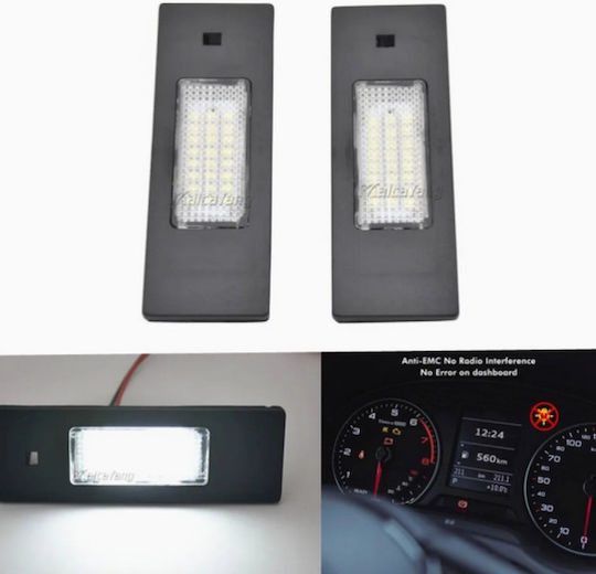 Bosse License Plate Lights Led 12V for BMW E87 / Z4 / Series 1 / Series 6 / M6 / i3 Citroen DS Fiat Multipla / Marea Mini Cooper / ONE / Countryman / Clubman / Paceman / Cabrio for lancia Gamma 2pcs
