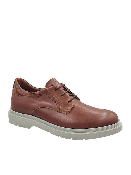 Kricket Men's Leather Casual Shoes Brown