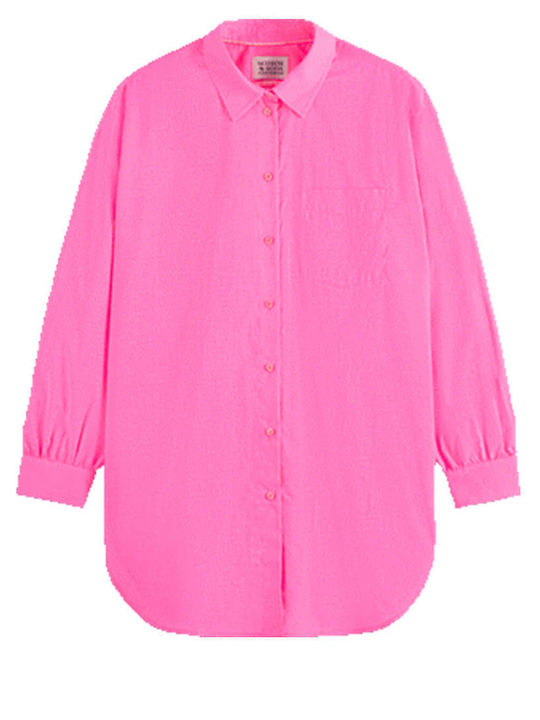 Langärmelig Damen Hemd Rosa