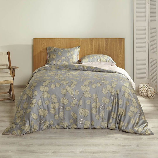 Charisma Σετ Παπλωματοθήκη King Size με 2 Μαξιλαροθήκες 260x250cm Forest Green Leaf