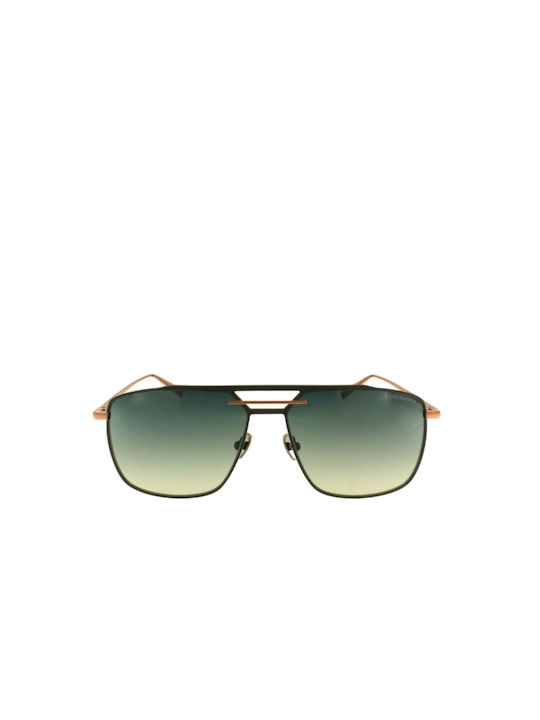 Kreuzbergkinder Sunglasses with Rose Gold Metal Frame and Green Gradient Lens RED SNAPPER C4