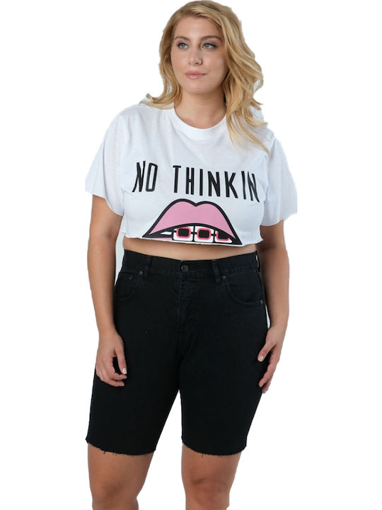 No Thinkin Γυναικεία Βερμούδα Τζιν Μαύρη No Thinkin Γυναικεία Βερμούδα Τζιν Μαύρη