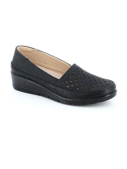 B-Soft Δερμάτινα Ανατομικά Γυναικεία Slip-On Μαύρα