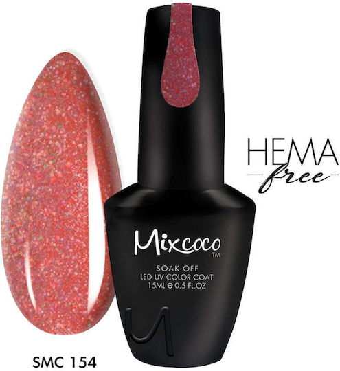 Mixcoco Хибриден Лак за Нокти Smc 154 с Glitter 15мл 1бр