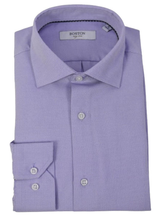 Long-sleeved Cotton Shirt Purple