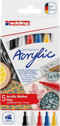 Set of markers Edding Acrylic Permanent 5300 Basic 5 pieces