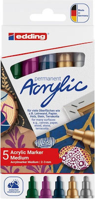 Σετ Μαρκαδόροι Edding Acrylic Permanent 5100 Festive 5 Τεμάχια