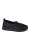 Leather Women's Flat Sandals in Black Color