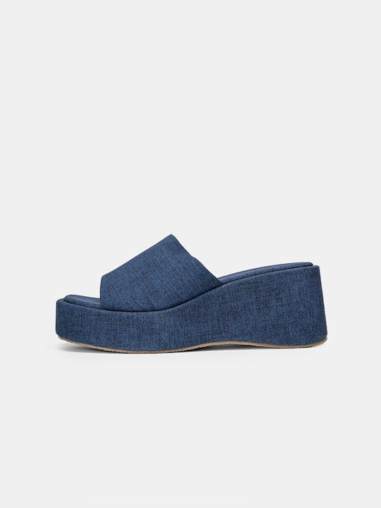 Women's Fabric Platform Shoes Blue