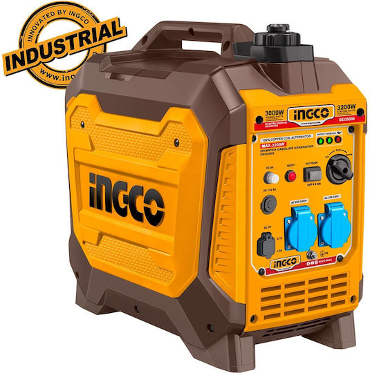 Ingco Silent Generator Suitcase Inverter Gasoline Four-stroke with Handle and Maximum Power 4kVA