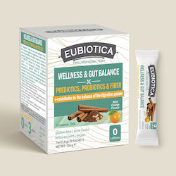Ευεργετικό Ρόφημα Wellness & Gut Balance εμπλουτισμένο με προβιοτικά, πρεβιοτικά και φυτικές ίνες σε υγρή μορφή EUBIOTICA (20 τμχ)