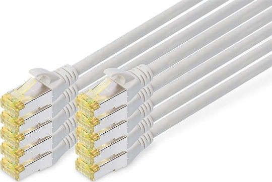 Digitus S/FTP Cat.6a Gigabit Network Cable Ethernet 1m Gray 10 Pieces