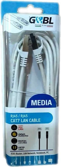 F/FTP Kat.7 10Gbps Netzwerkkabel Ethernet 3m Weiß