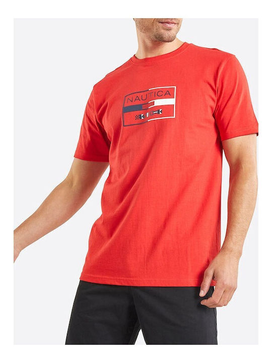 Nautica T-shirt Bărbătesc cu Mânecă Scurtă Red