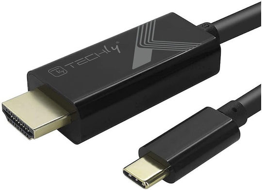 Techly HDMI Cable Male - USB-C Male 2m Black