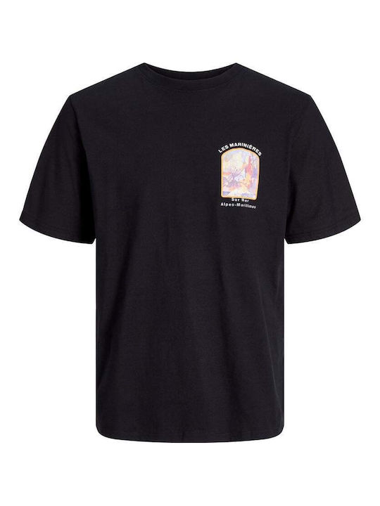 Jack & Jones T-shirt Bărbătesc cu Mânecă Scurtă Black
