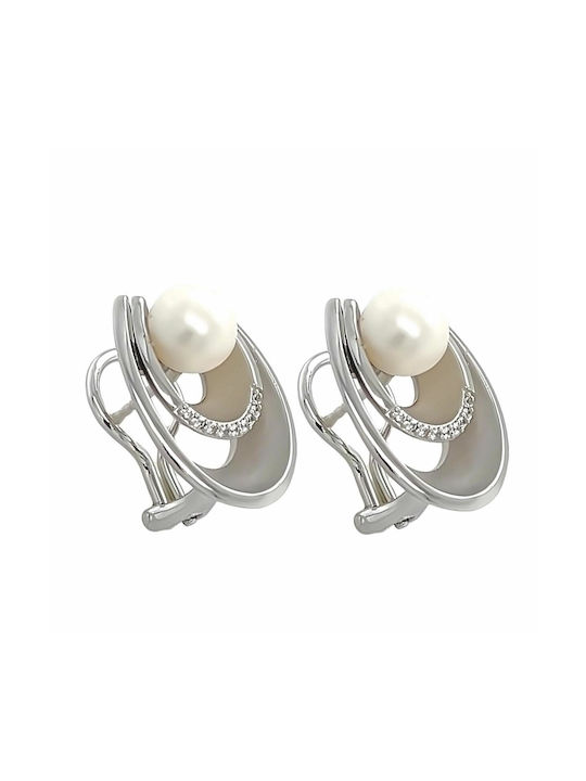 Xryseio Earrings made of Silver with Stones & Pearls