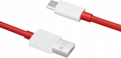 OnePlus USB 2.0 Cablu USB-C bărbătesc - USB-A de sex masculin 100W Roșu 1m (5461100530)