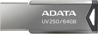 Adata Uv250 64GB USB 2.0 Stick Ασημί