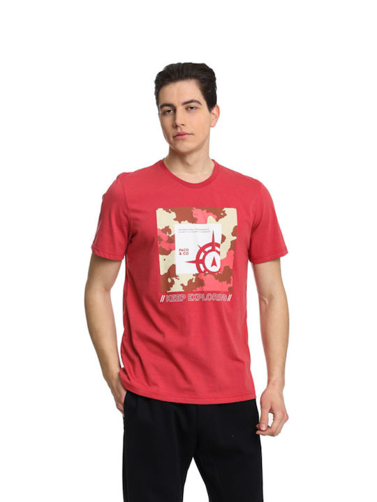 Paco & Co T-shirt Bărbătesc cu Mânecă Scurtă D. Red