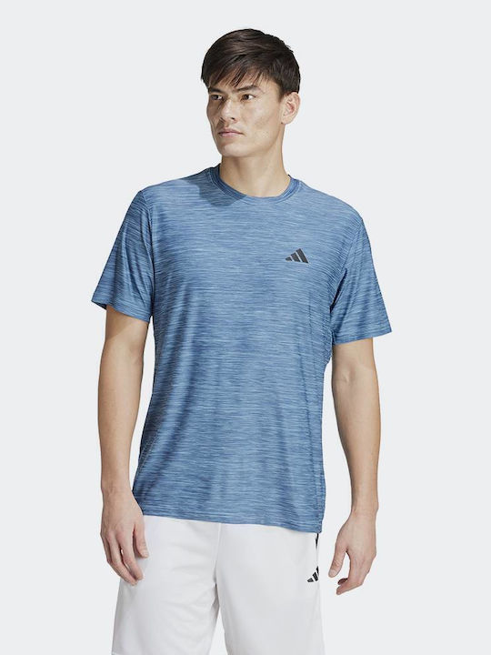 Adidas Tr-es Stretch T Herren Sport T-Shirt Kurzarm Hellblau