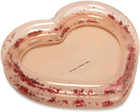 Vintage Lovers Καρδιά Παιδική Πισίνα PVC 117.6lt Φουσκωτή 108x121x26εκ. Ροζ