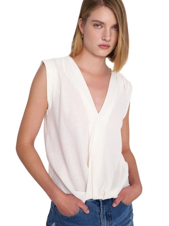 Ale - The Non Usual Casual Sleeveless Women's Blouse White
