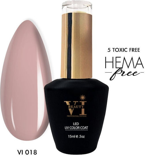 Beauty VI Semi-Permanent Nail Polish Dusty Pink Nude 15ml 1pcs