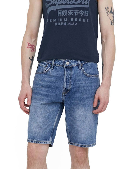 Superdry Ovin Vintage Ανδρική Βερμούδα Τζιν Μπλε