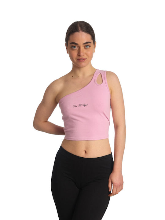 Paco & Co Γυναικείο Crop Top Ροζ