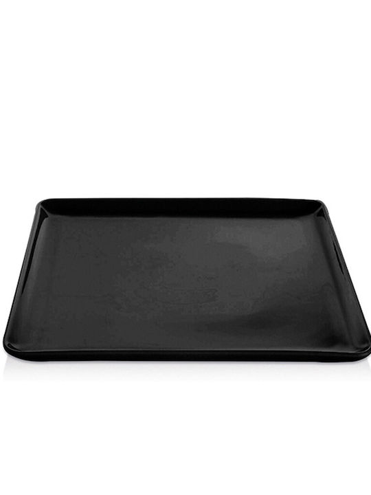 Güral Porselen Bodrum Plate Shallow Square made of Porcelain Black 24x24cm