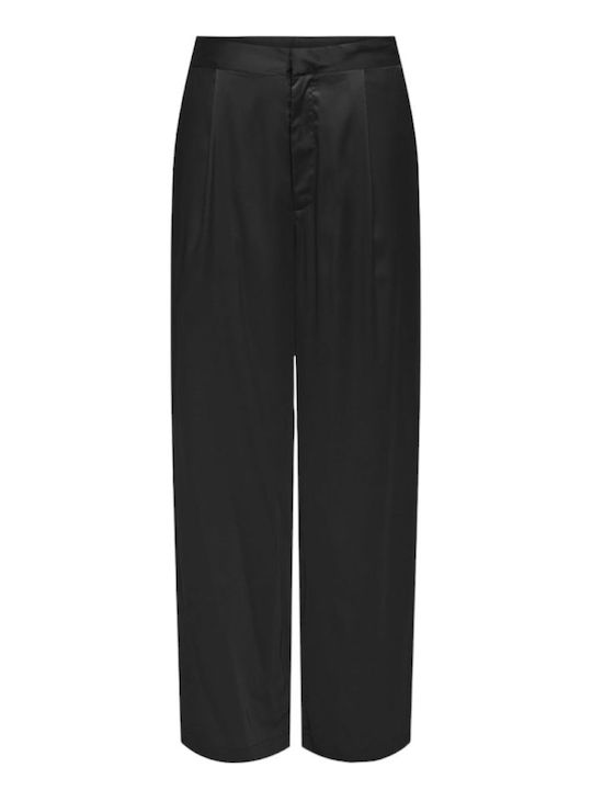 Only Women's Fabric Trousers in Loose Fit Black