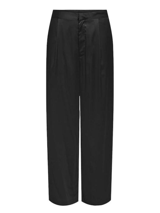 Only Damen Stoff Palazzo-Hose in Lockerer Passform Black