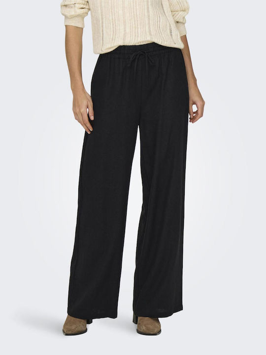 Jdy Damen Stoff Hose mit Gummizug Schwarz