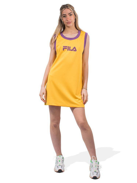 Καλοκαιρινό Mini Αθλητικό Φόρεμα Αμάνικο Orange / Purple