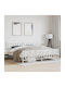 Bed King Size Metal White with Slats for Mattress 193x203cm