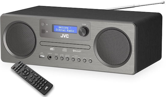 JVC Soundsystem 2 RD-E861B-DAB 10W mit CD Player und Bluetooth Gray