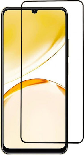 Vollkleber Vollflächig gehärtetes Glas Schwarz (Realme C53)