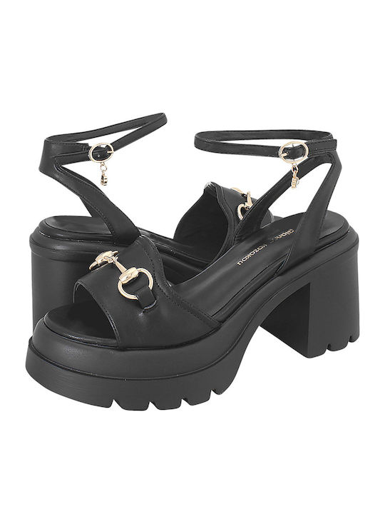 Sadel Leather Sandals Black