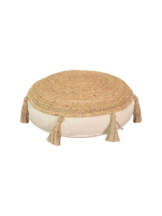 Bean Bag Stool Poof Natural-ecru 40x40x7cm