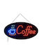Globostar 75687 Φωτιστικό Ταμπέλα Led Οβάλ Σήμανσης Coffee Πρίζα Ac 230v Μ48 X Π1.8 X Υ24.5cm