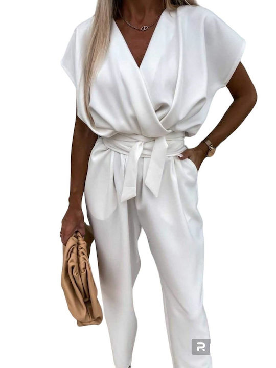 Woman's Fashion Γυναικεία Ολόσωμη Φόρμα Λευκή
