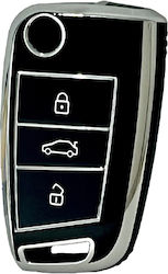 Car Key Cover Case made of for VW in Black Color