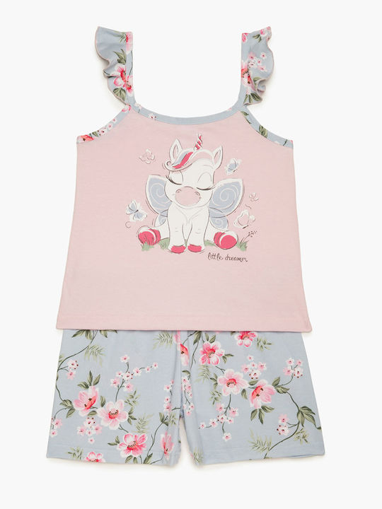 Minerva Kids' Pajamas Summer Pink Unicorn