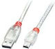 Lindy 2m USB 2.0 Cable A-Male to mini B-Male Transparent (41783)