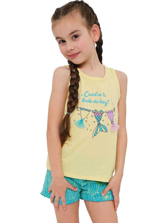Muydemi Pijama pentru copii De vară Yellow/turquoise