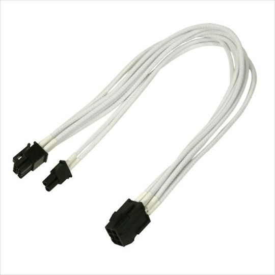 Καλώδιo Nanoxia Pci-e 6 To 6+2-pin 30 Cm Single White
